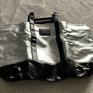 Victoria’s Secret Silver/Black Zip Bag Tote